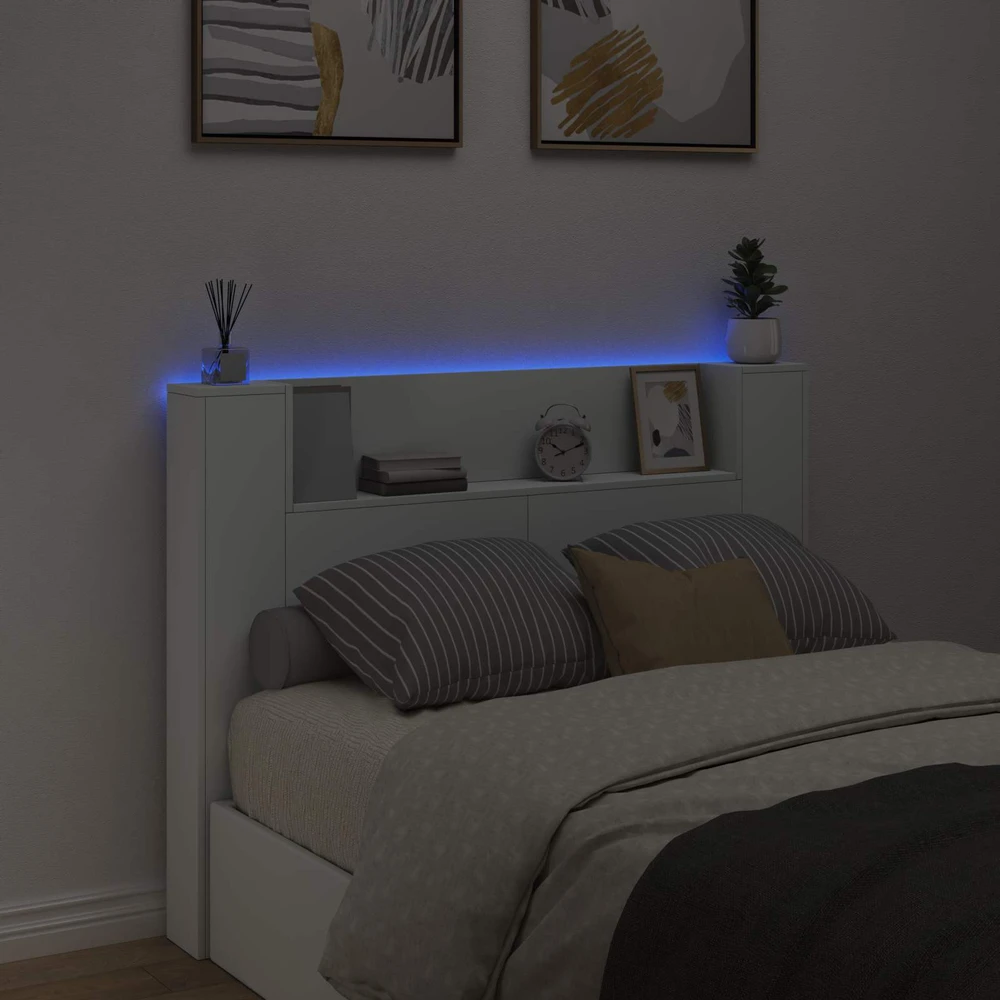 LED galvūgalis su saugojimu Balta Apdirbta mediena