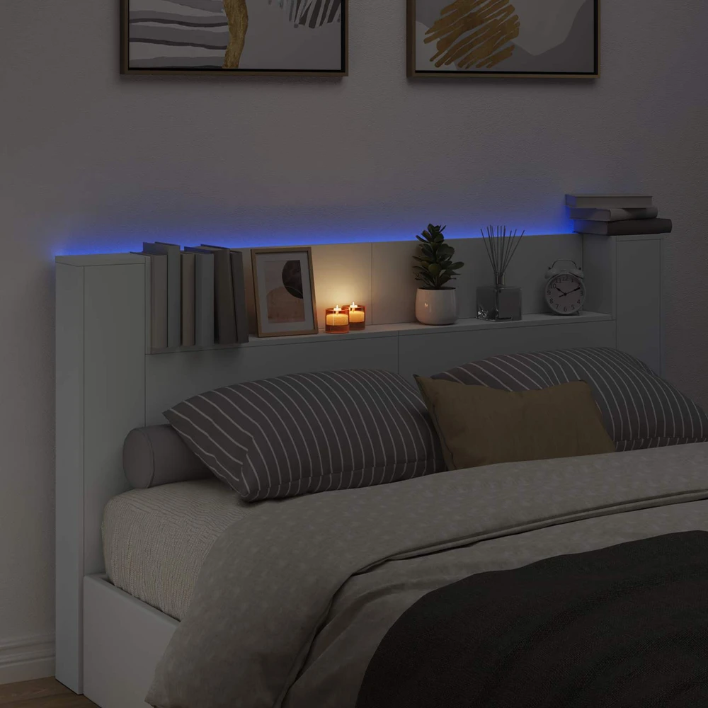 LED galvūgalis su saugojimu Balta Apdirbta mediena