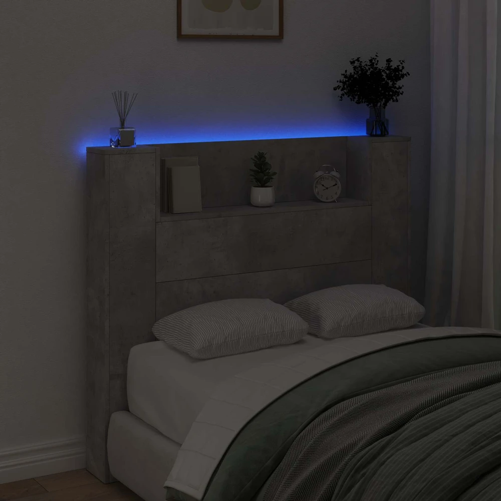 LED galvūgalis su saugojimu Betono pilka Apdirbta mediena