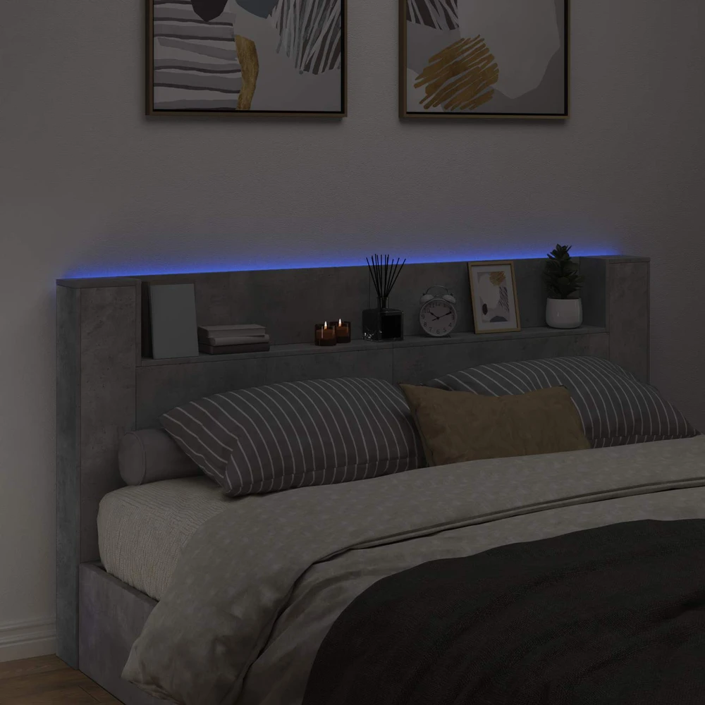LED galvūgalis su saugojimu Betono pilka Apdirbta mediena