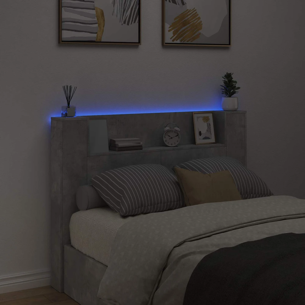 LED galvūgalis su saugojimu Betono pilka Apdirbta mediena