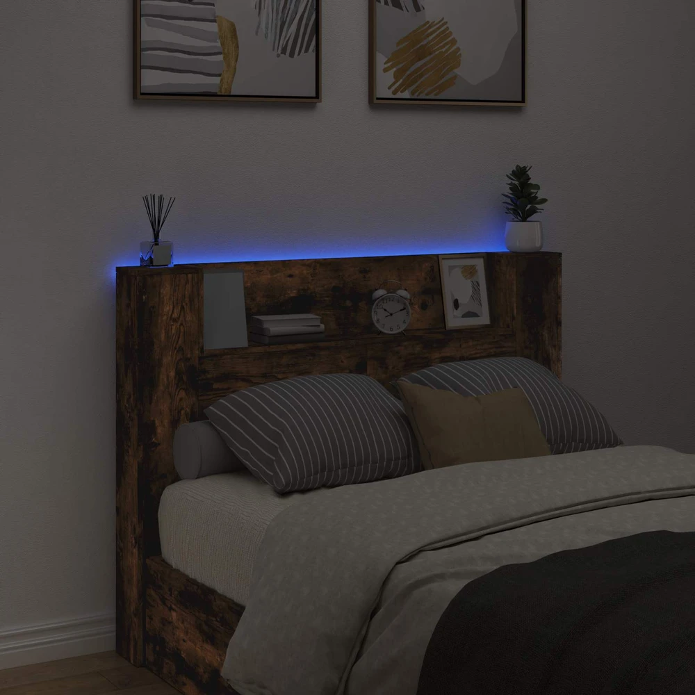 LED galvūgalis su saugojimu Dūminio ąžuolo Apdirbta mediena