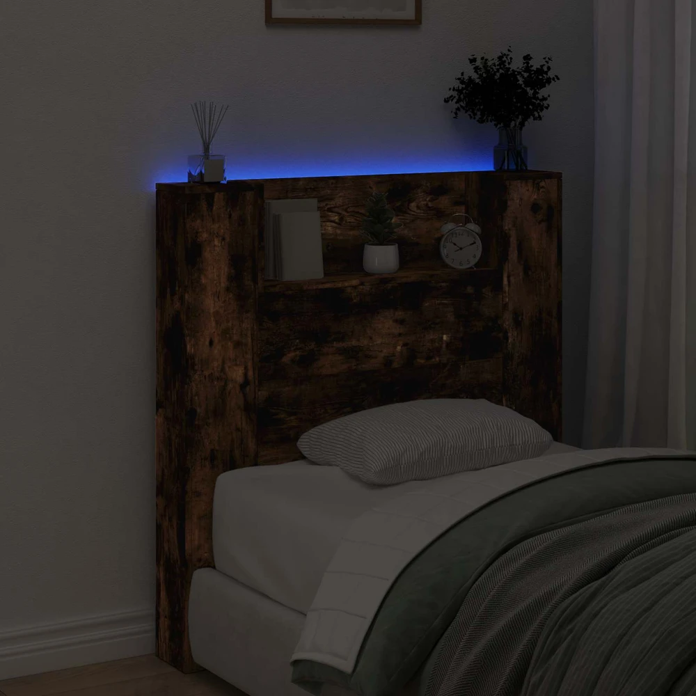 LED galvūgalis su saugojimu Dūminio ąžuolo Apdirbta mediena