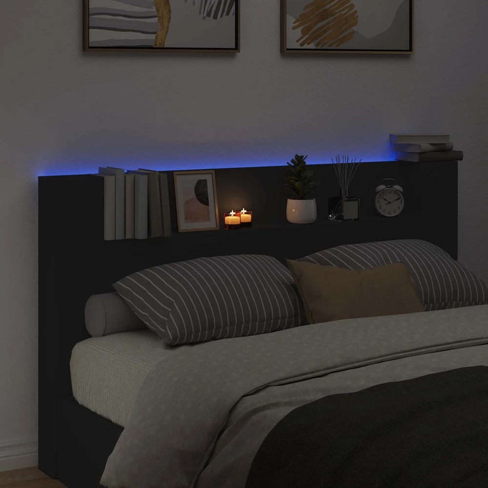 LED galvūgalis su saugojimu Juoda Apdirbta mediena