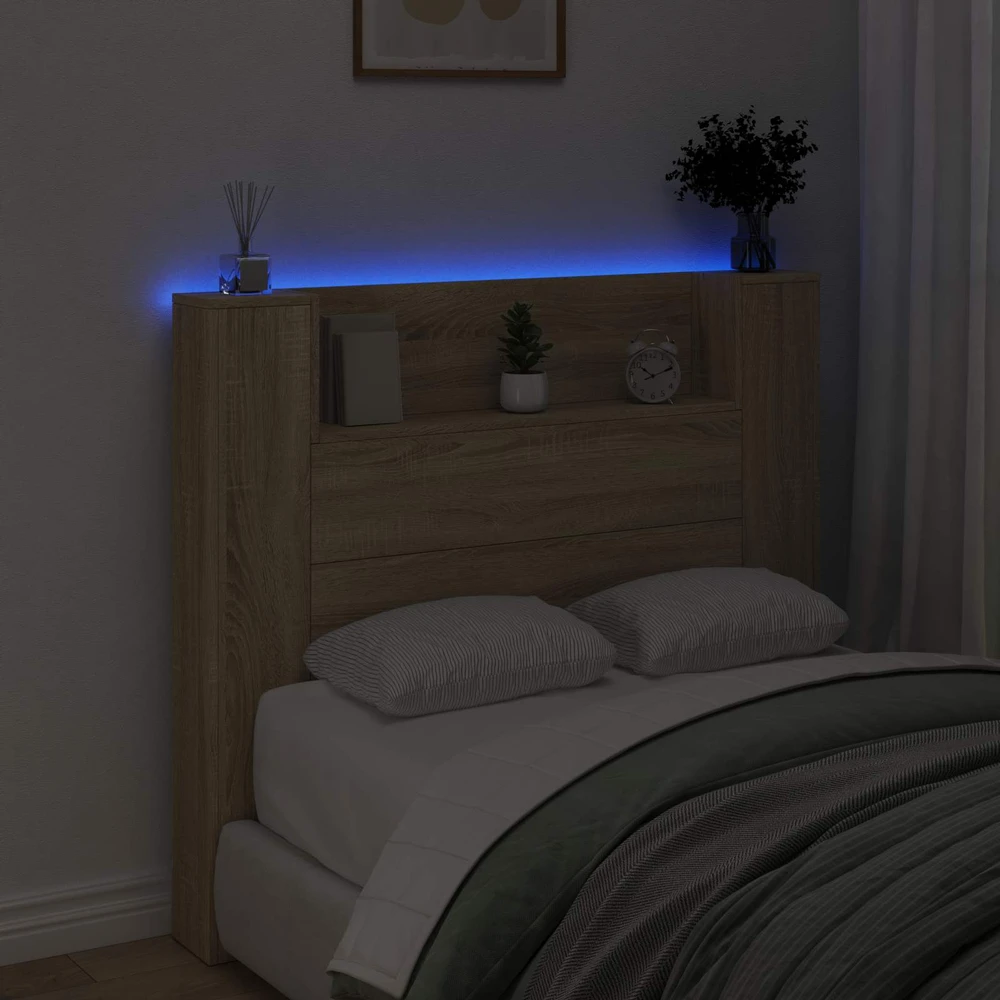 LED galvūgalis su saugojimu Sonoma ąžuolas Apdirbta mediena