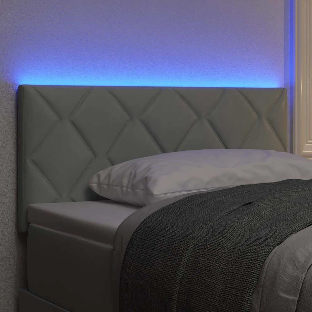 LED galvūgalis Šviesiai pilka 100 cm Aksomas