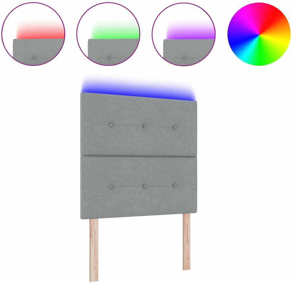 LED galvūgalis su LED juostelėmis Šviesiai pilka 100 cm audinys