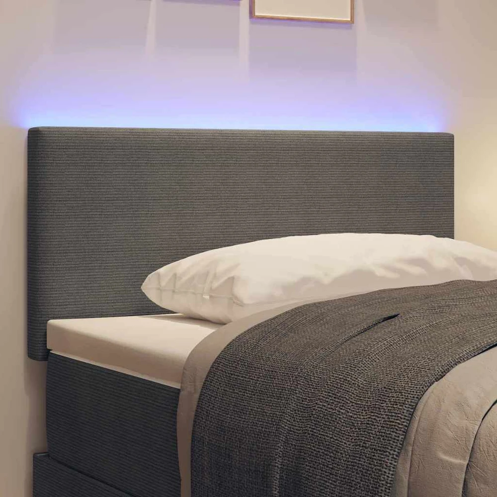 LED galvūgalis Šviesiai pilka 100 cm Kordūrinis audinys