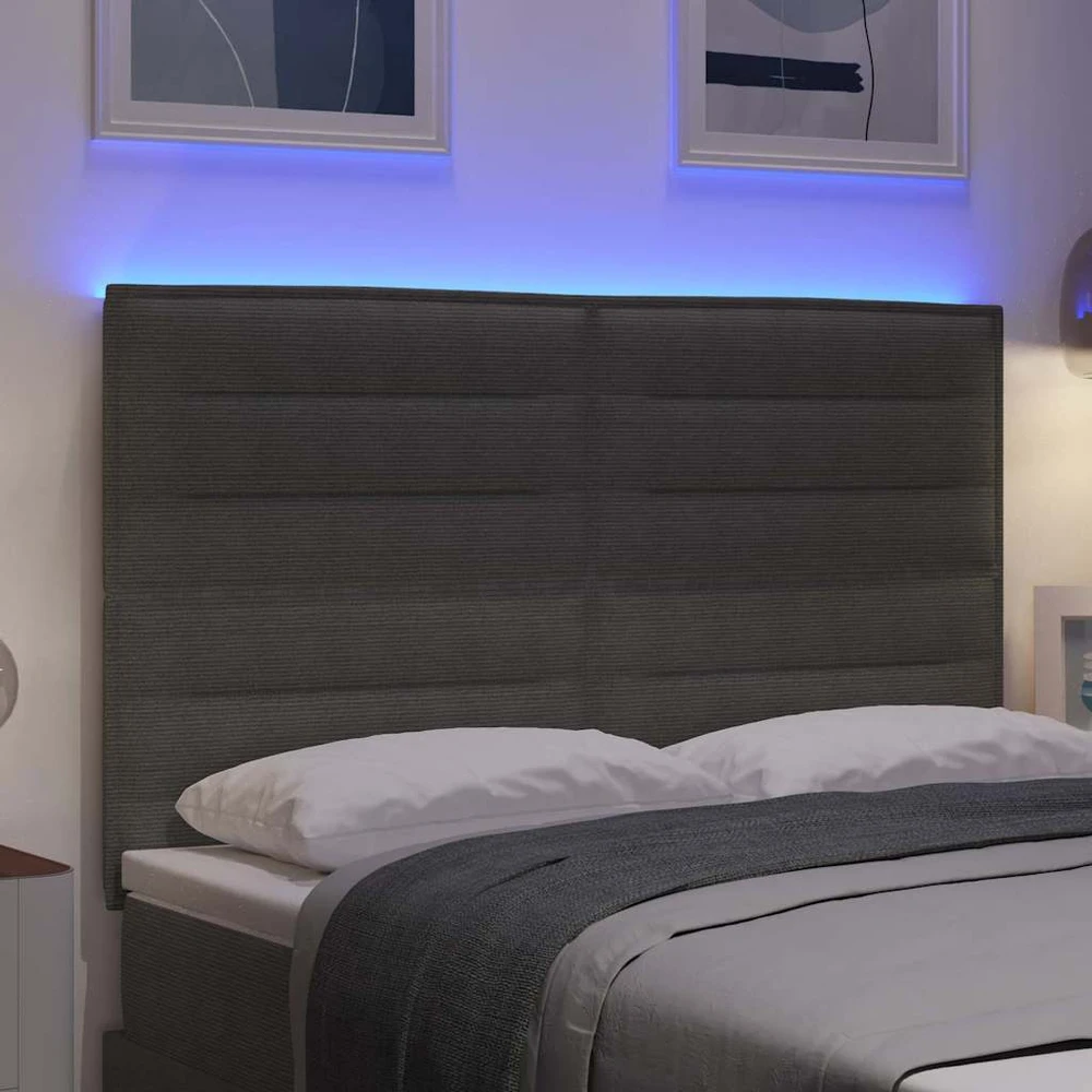 LED galvūgalis Šviesiai pilka 160 cm Kordūrinis audinys