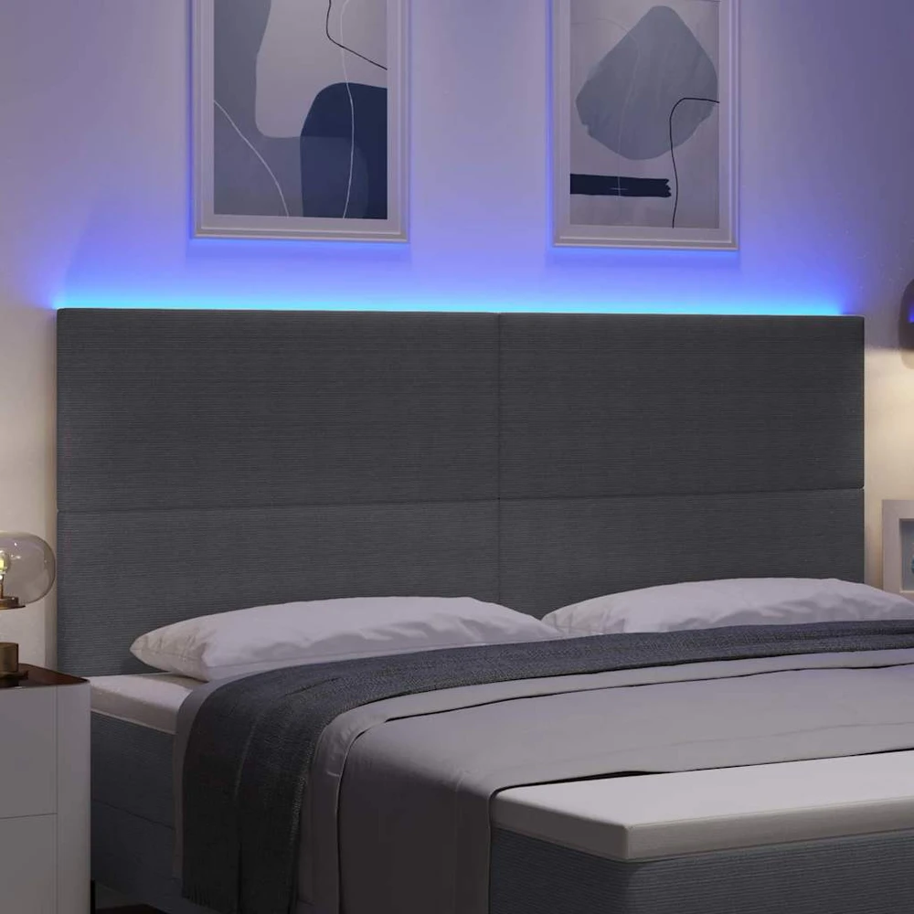 LED galvūgalis Šviesiai pilka 200 cm Kordūrinis audinys