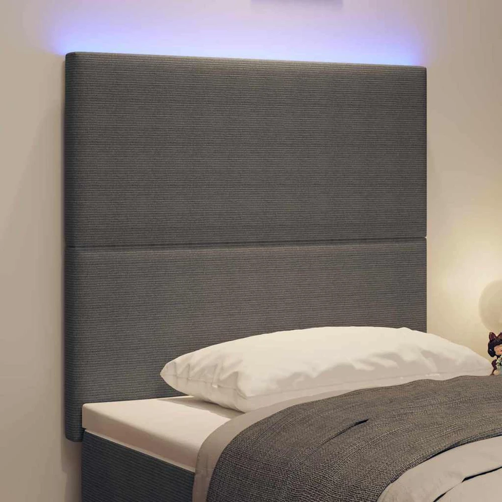 LED galvūgalis Šviesiai pilka 80 cm Kordūrinis audinys