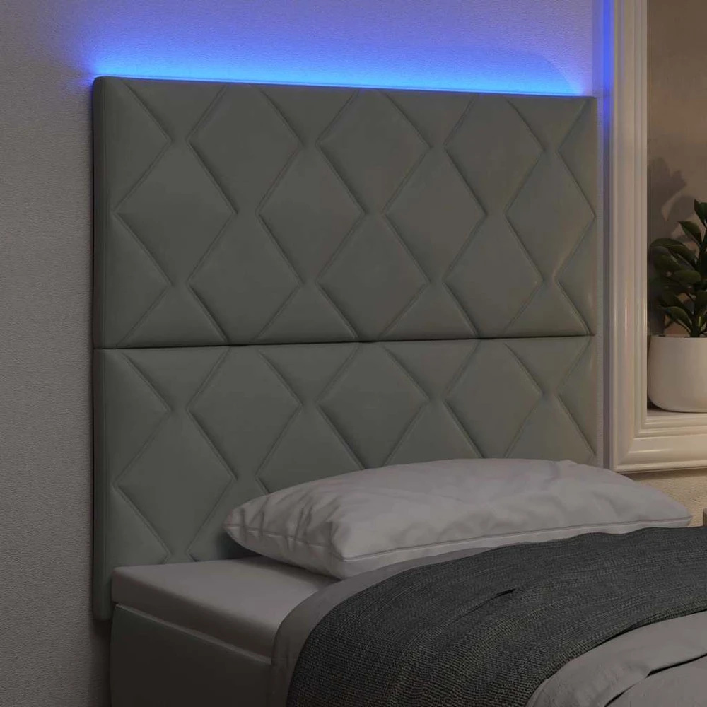 LED galvūgalis Šviesiai pilka 90 cm Aksomas
