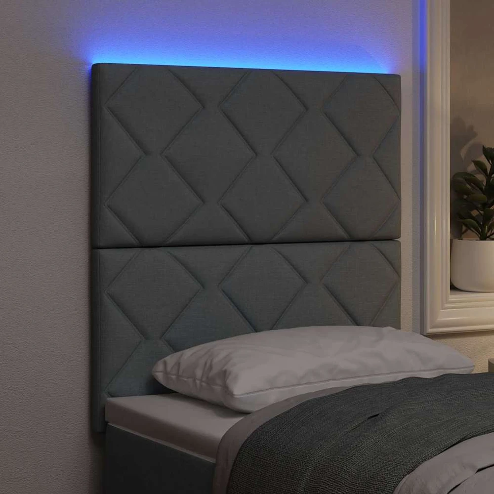 LED galvūgalis Šviesiai pilka audinys