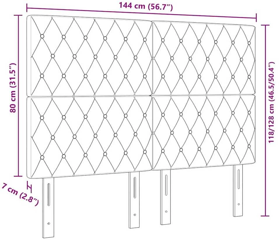 LED galvūgalis su LED juostelėmis Šviesiai pilka 144 cm Aksomas