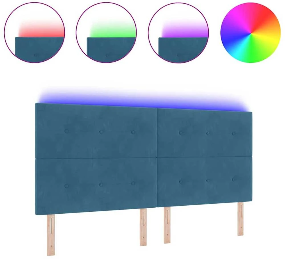 LED galvūgalis su LED juostelėmis Mėlyna 200 cm Aksomas
