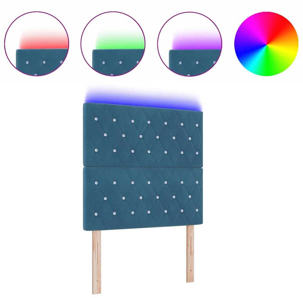 LED galvūgalis su LED juostelėmis Tamsiai mėlyna 100 cm Aksomas