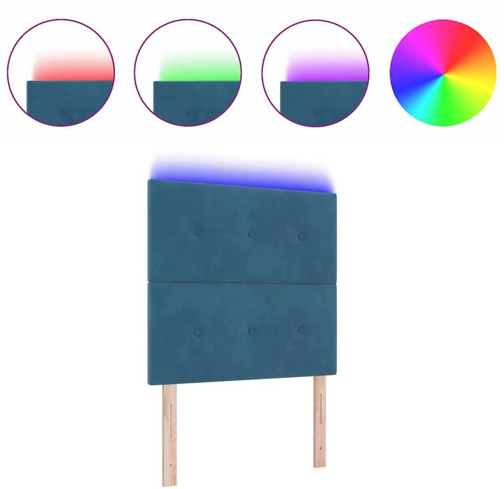 LED galvūgalis su LED juostelėmis Mėlyna 80 cm Aksomas
