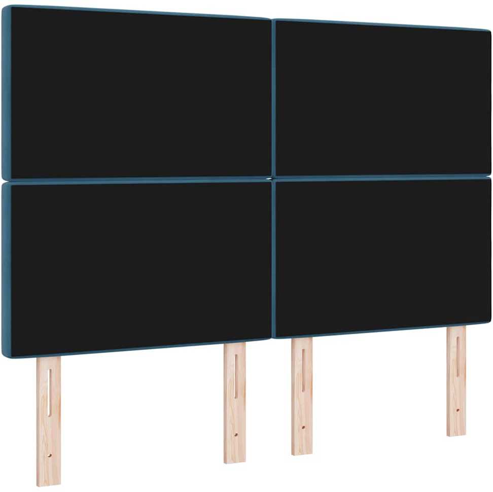 LED galvūgalis su LED juostelėmis Tamsiai mėlyna 160 cm Aksomas