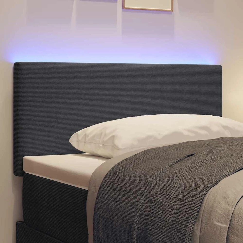 LED galvūgalis Tamsiai pilka 100 cm Kordūrinis audinys