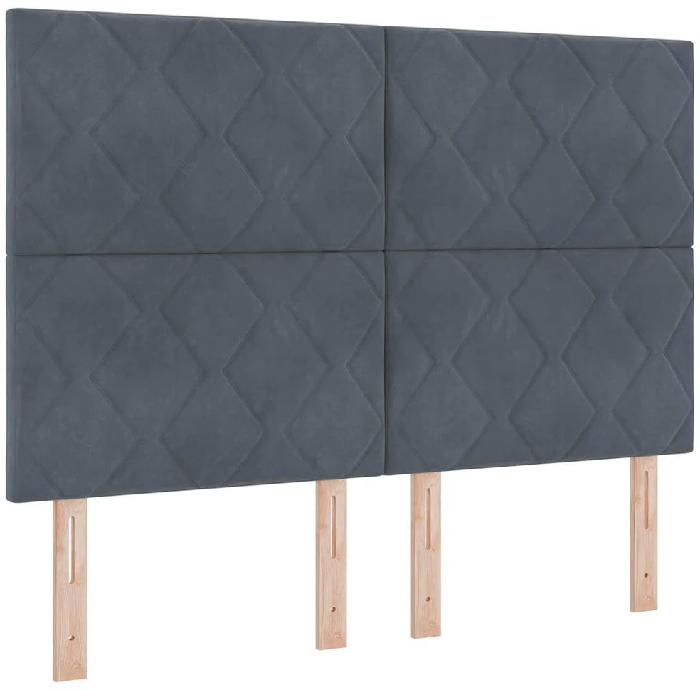 LED galvūgalis Tamsiai pilka 160 cm Aksomas