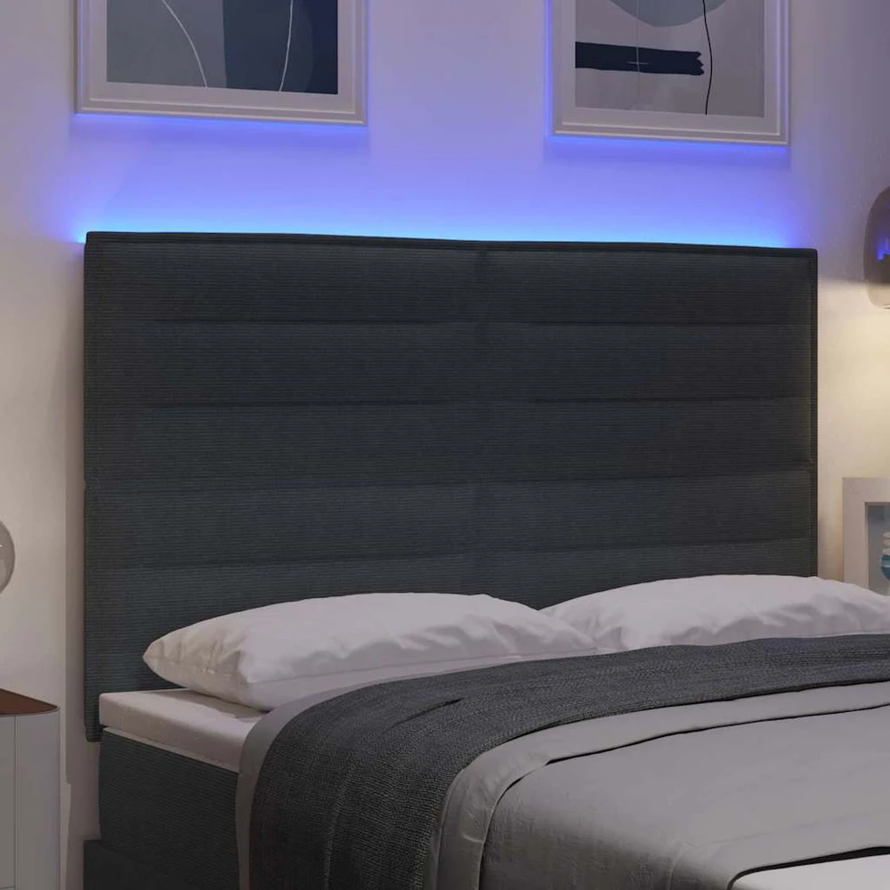 LED galvūgalis Tamsiai pilka 160 cm Kordūrinis audinys