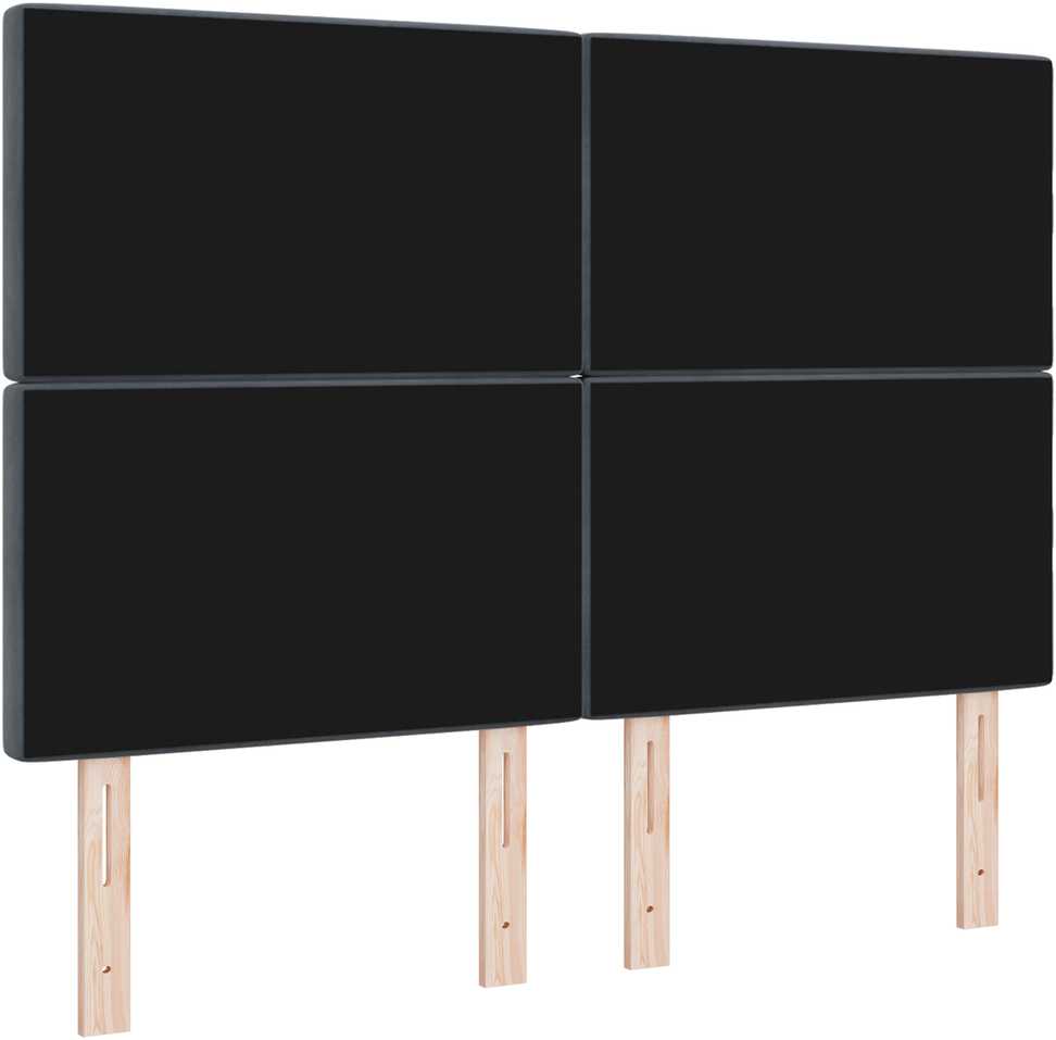 LED galvūgalis su LED juostelėmis Tamsiai pilka 144 cm Aksomas