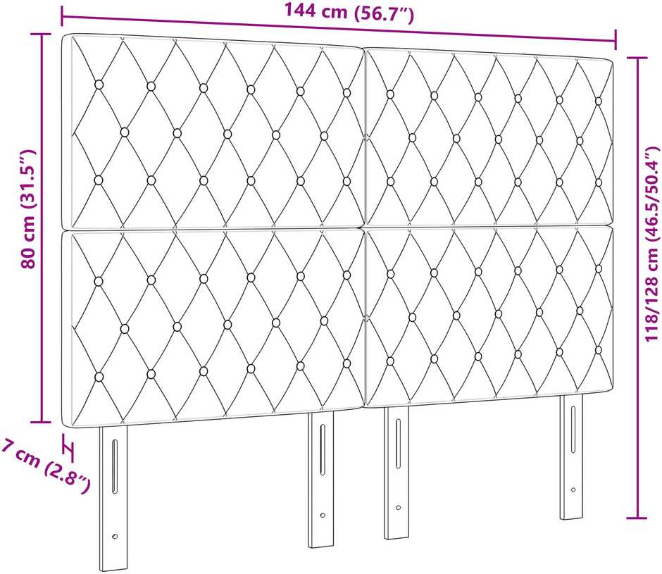 LED galvūgalis su LED juostelėmis Tamsiai pilka 144 cm Aksomas