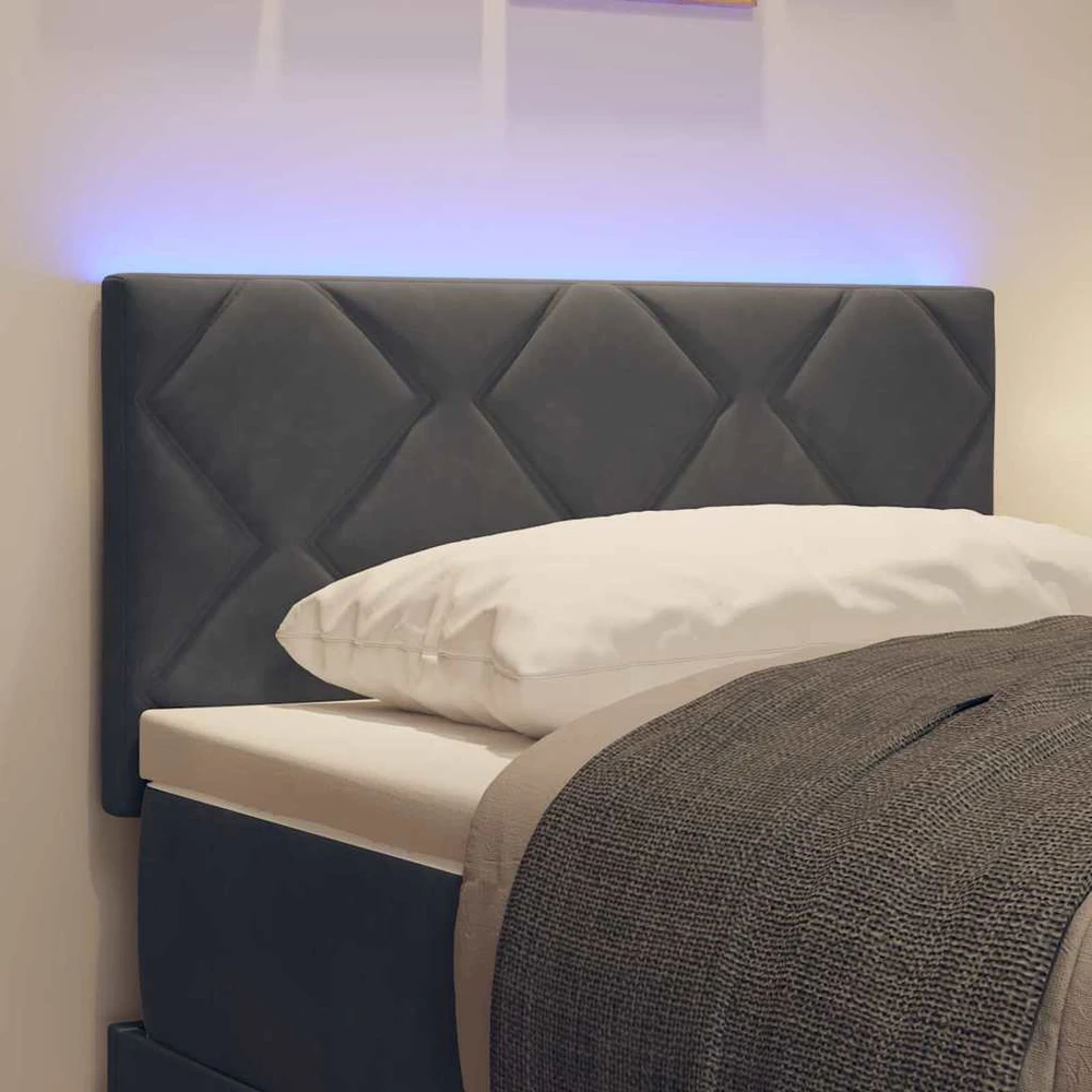 LED galvūgalis Tamsiai pilka 80 cm Aksomas