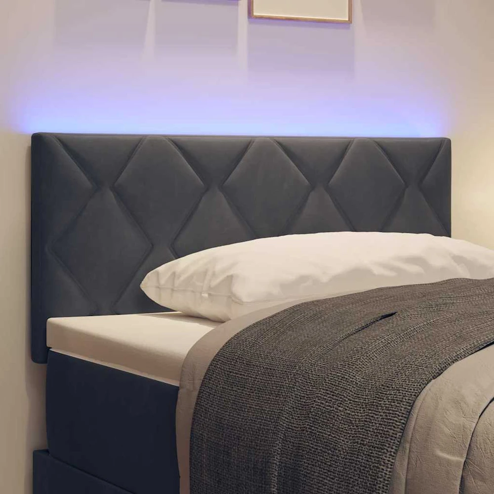 LED galvūgalis Tamsiai pilka 90 cm Aksomas