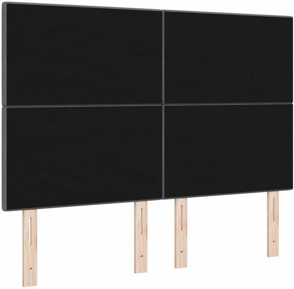 LED galvūgalis su LED juostelėmis Tamsiai pilka 144 cm audinys