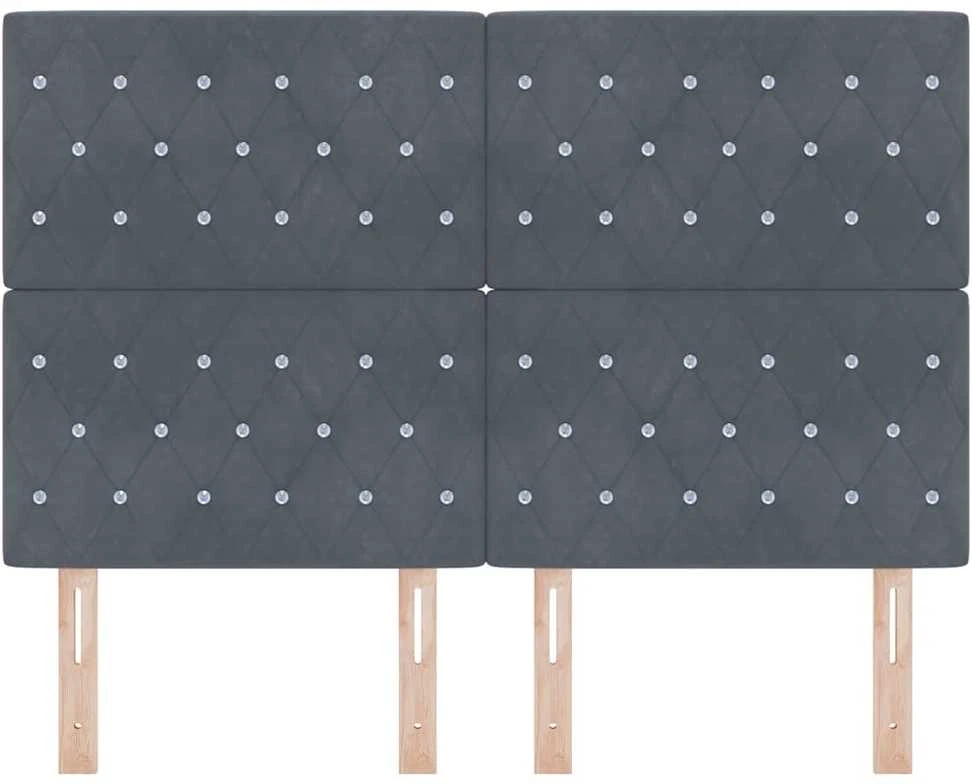 LED galvūgalis su LED juostelėmis Tamsiai pilka 160 cm Aksomas