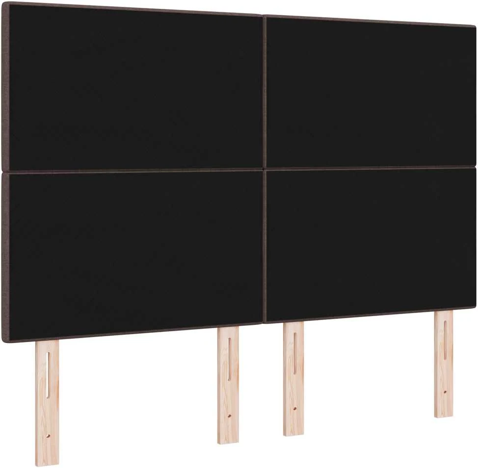 LED galvūgalis su LED juostelėmis Tamsiai rudas 144 cm audinys