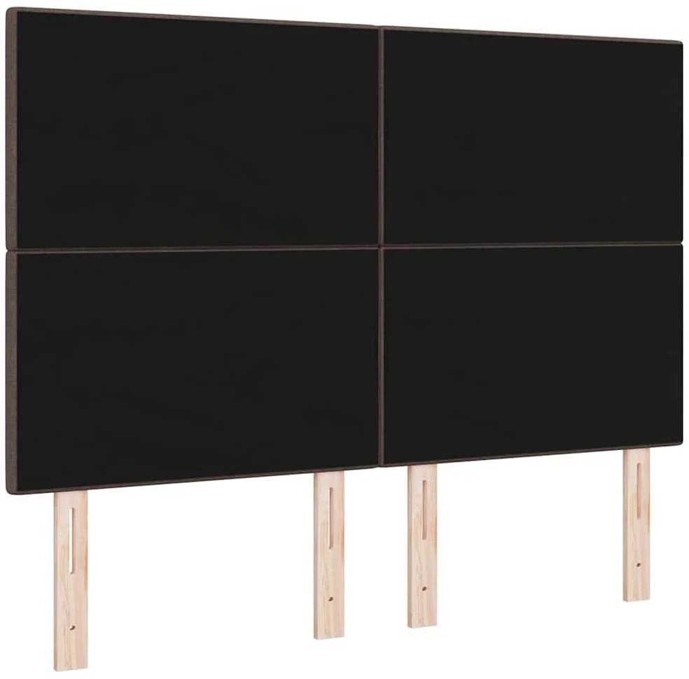 LED galvūgalis su LED juostelėmis Tamsiai rudas 160 cm audinys