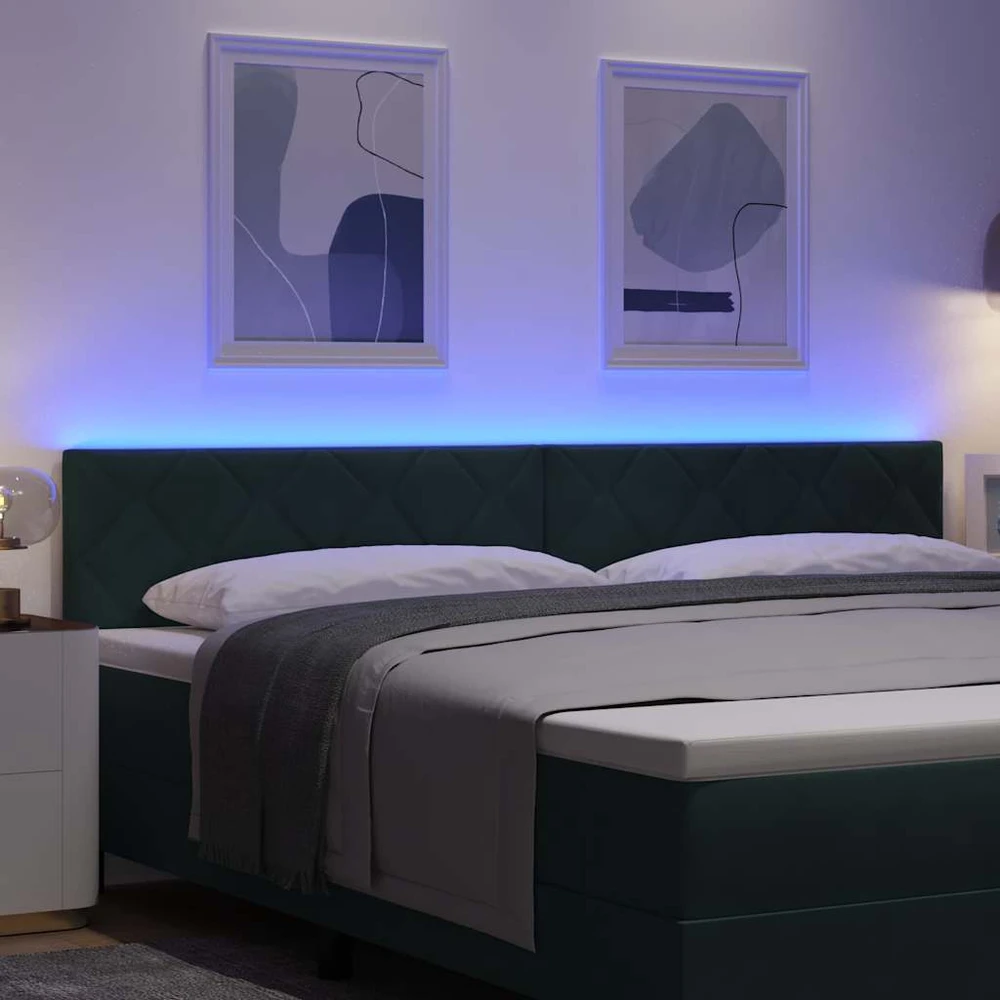 LED galvūgalis Tamsiai žalia 200 cm Aksomas