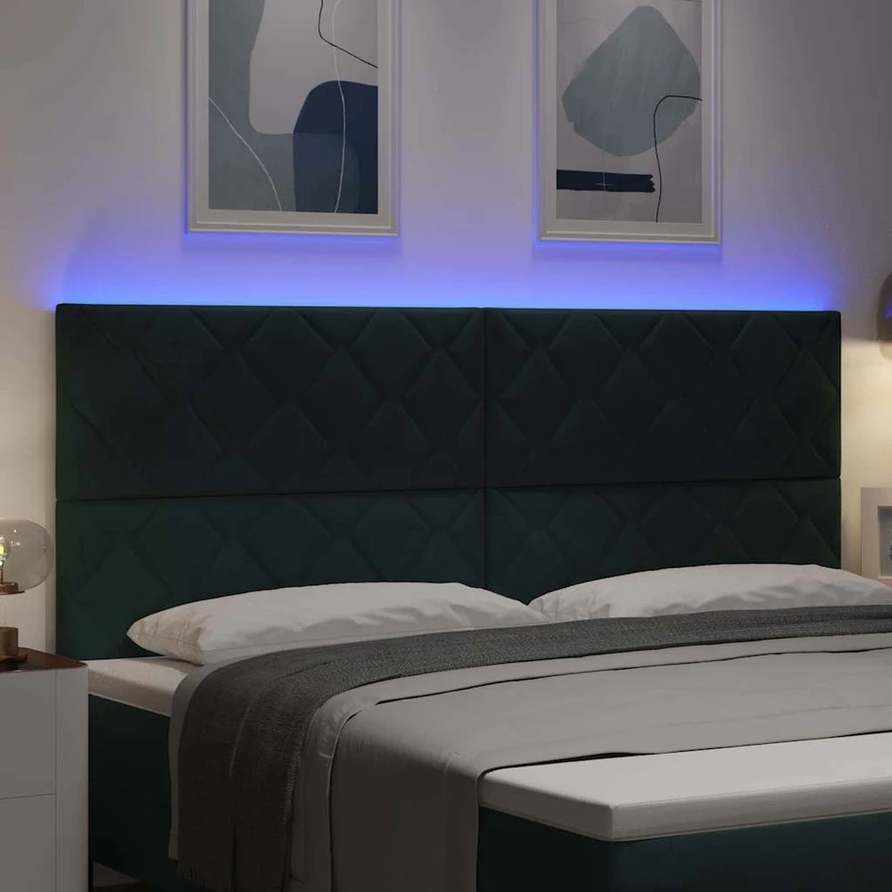 LED galvūgalis Tamsiai žalia 200 cm Aksomas
