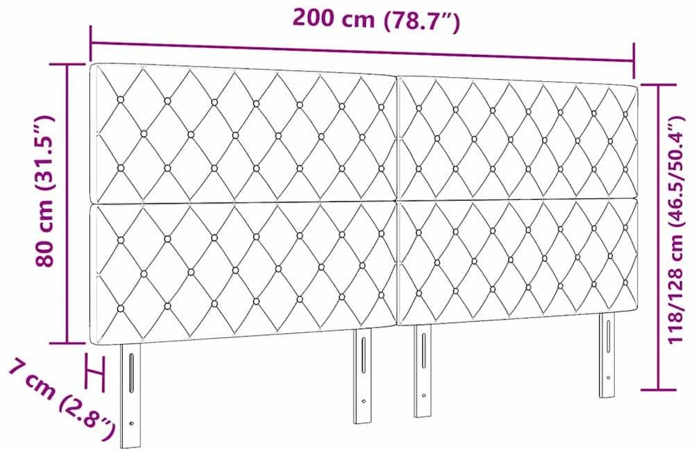 LED galvūgalis su LED juostelėmis Tamsiai žalia 200 cm Aksomas