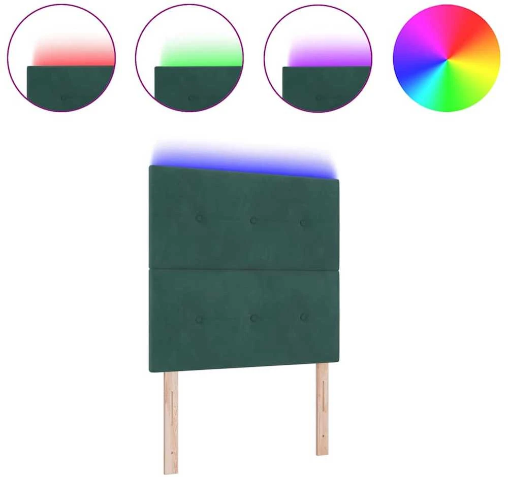 LED galvūgalis su LED juostelėmis Žalia 90 cm Aksomas