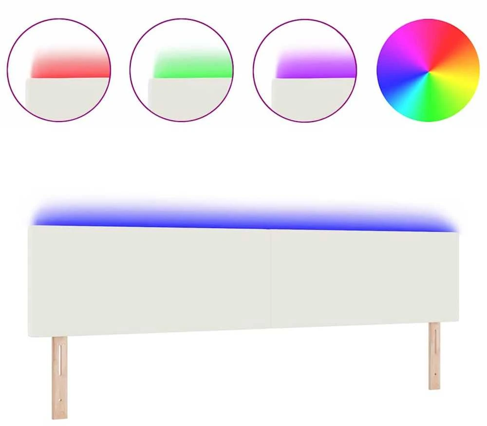 LED galvūgalis su galvūgalio Kreminė 200 cm Kordūrinis audinys