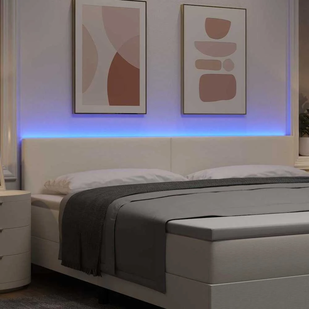 LED galvūgalis su galvūgalio Kreminė 200 cm Kordūrinis audinys