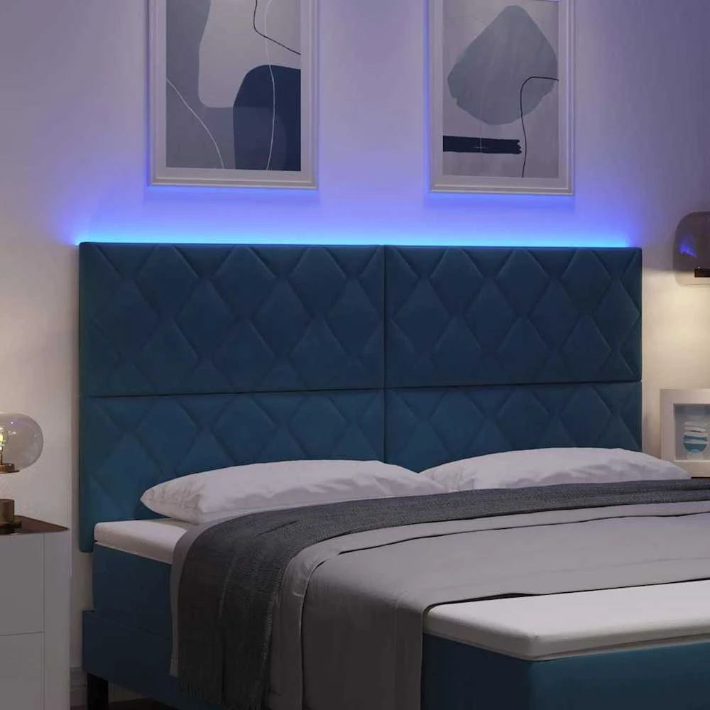 LED galvūgalis Tamsiai mėlyna 180 cm Aksomas