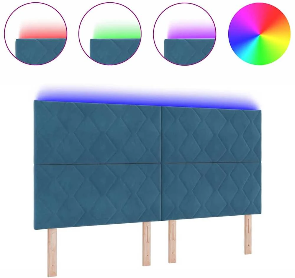 LED galvūgalis Tamsiai mėlyna 180 cm Aksomas
