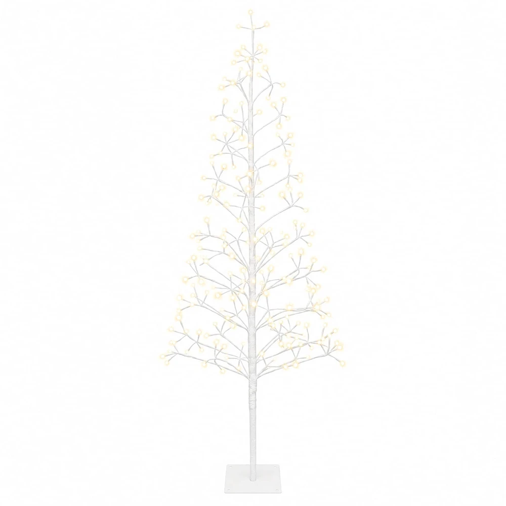 LED girliandų Kalėdų eglutė Balta 20 x 20 x 180 cm Plienas