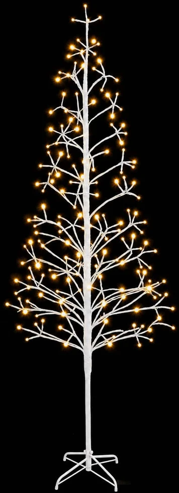 LED girliandų Kalėdų eglutė Balta 210 cm Plienas 228 LED