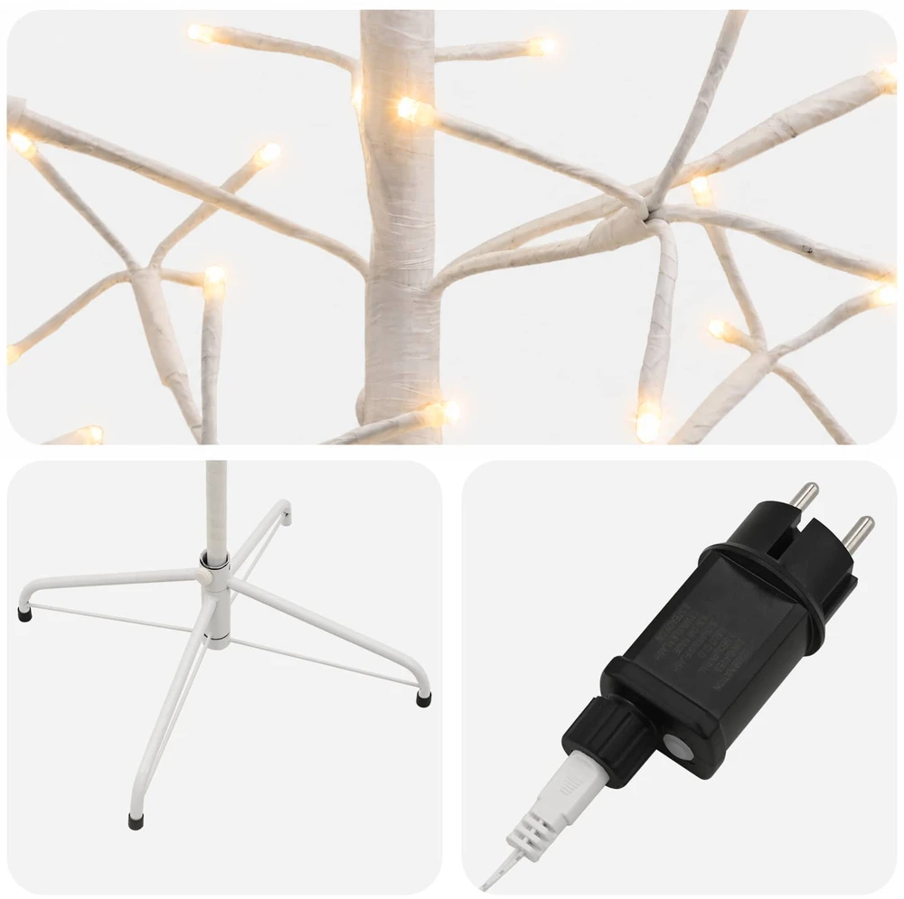 LED girliandų Kalėdų eglutė Balta 210 cm Plienas 228 LED