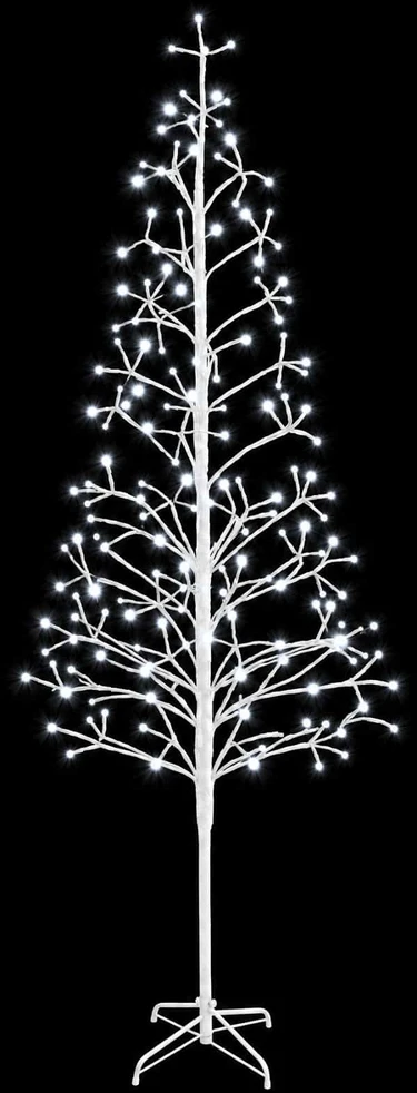 LED girliandų Kalėdų eglutė Balta 47 x 210 cm Plienas 228 LED