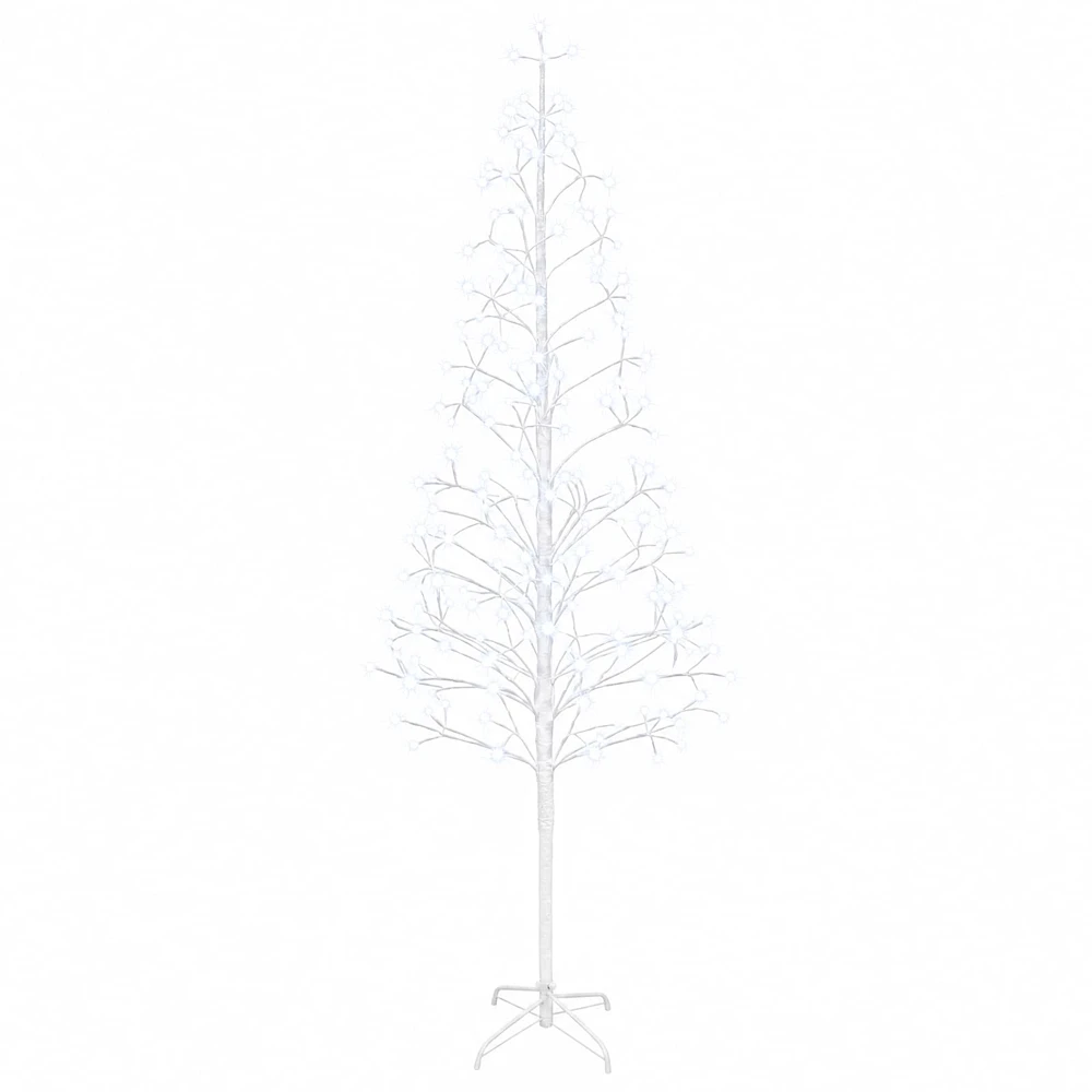 LED girliandų Kalėdų eglutė Balta 47 x 210 cm Plienas 228 LED