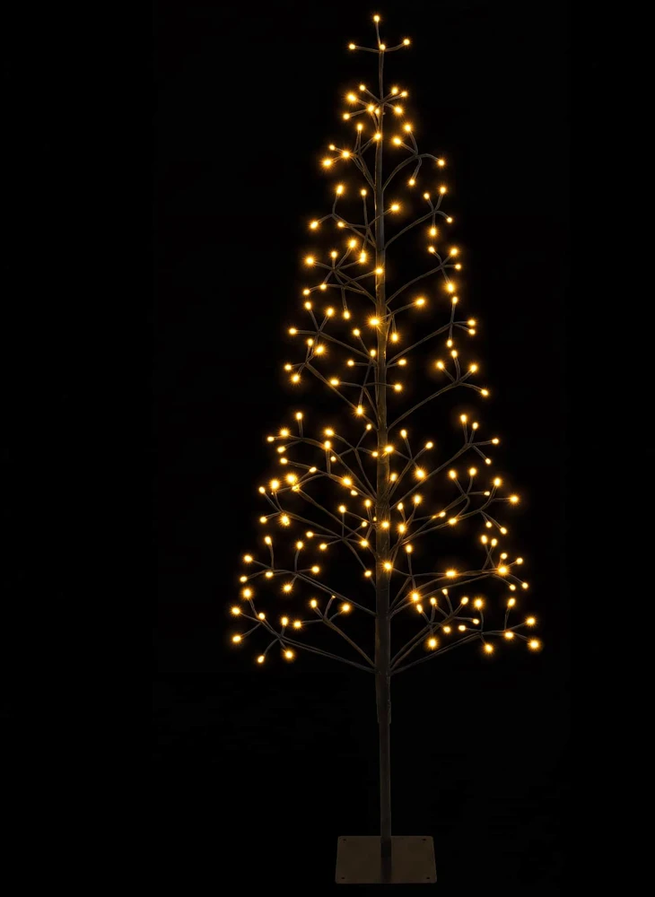 LED girliandų Kalėdų eglutė Juoda 150 cm Plienas 164 LED