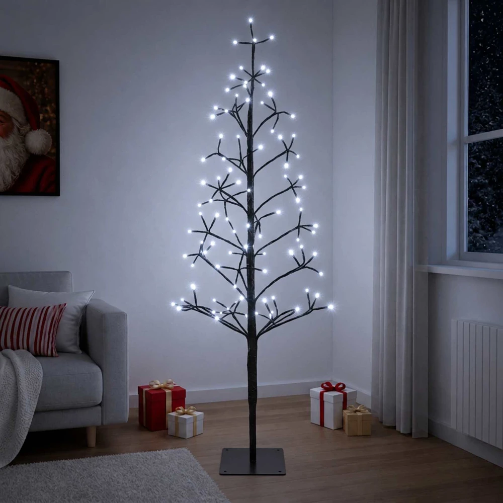 LED girliandų Kalėdų eglutė Juoda 18 x 18 x 120 cm Plienas