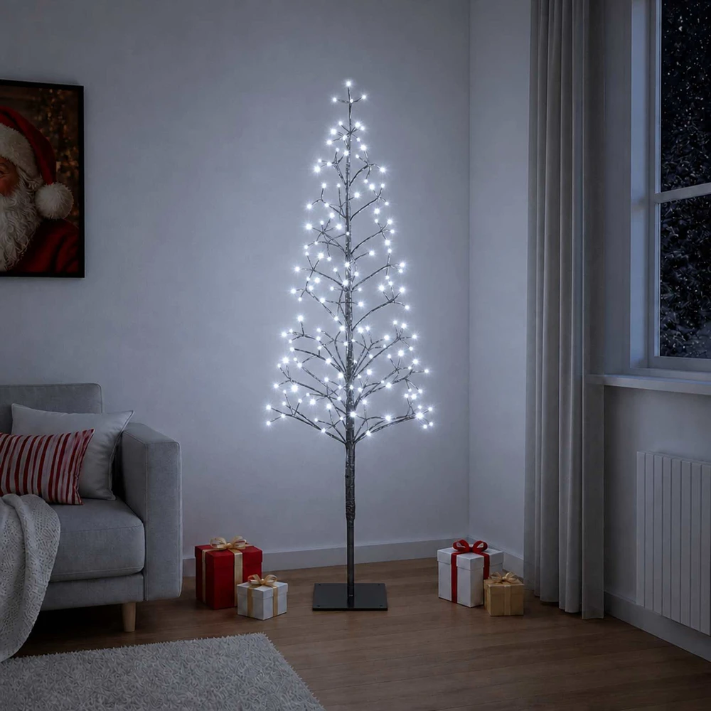 LED girliandų Kalėdų eglutė Juoda 18 x 18 x 150 cm Plienas