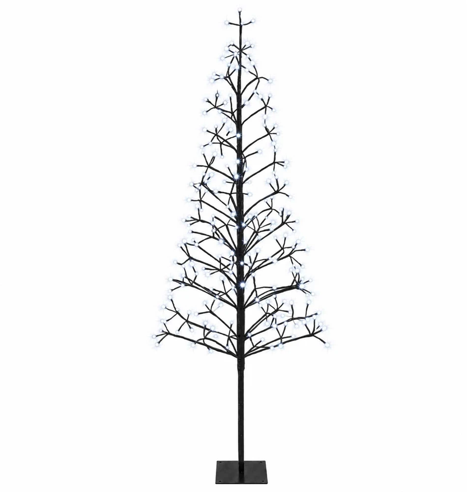 LED girliandų Kalėdų eglutė Juoda 180 cm Plienas 196 LED